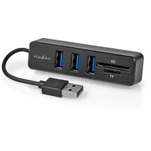 Comparateur de prix : Nedis USB 2.0 Hub 3 Ports USB-A + Lecteur carte (micro)SD