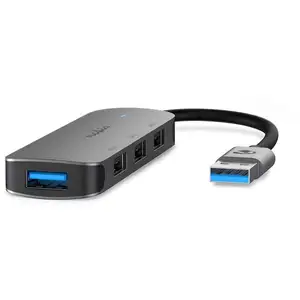 NEDIS Hub USB USB-A Mâle 4x USB A Female 4-Port port(s) USB 2.0 / USB 3.2 Gen 1 Alimenté par port USB