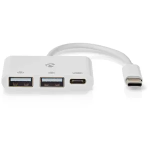 Hub USB - NEDIS - CCGB64785WT01 - 3 Ports - USB-C et USB 2.0 - Blanc