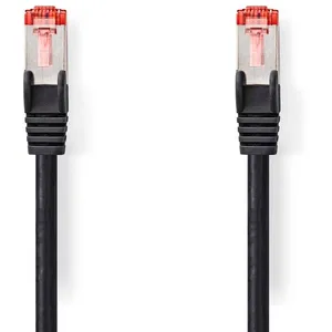 Nedis - Câble Réseau Cat6 Rj45 Male Rj45 Male S/ftp 0.50 M Rond Lszh Noir Label pas cher