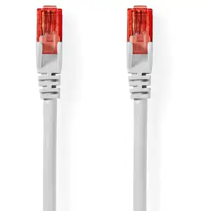 Nedis Cable Reseau Cat6 Rj45 Male Rj45 Male Uutp 300 M Rond Pvc Blanc Label pas cher