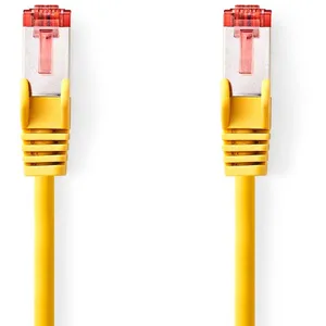 NEDIS Câble Cat 6 | Connecteur RJ45 (8P8C) | Fiche RJ45 (8P8C) | SF/UTP | 0,50 m | Rond | PVC LSZH | Jaune | Sac en plastique pas cher