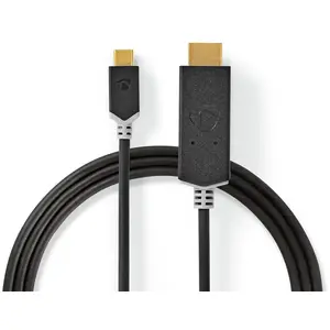 Nedis CCBW64655AT20 câble vidéo et Adaptateur 2 m USB Type-C HDMI Anthracite pas cher