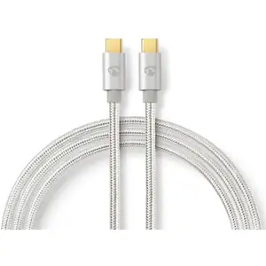 NEDIS USB-Kabel| USB 2.0 | USB-C Stecker | USB-C Stecker |100W 480 Mbps | Vergoldet | 2.00 m | rund | Geflochten / pas cher