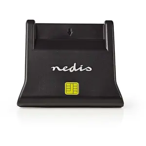 Lecteur de carte à puce - NEDIS - CRDRU2SM3BK - USB 2.0 - Vertical - Noir pas cher