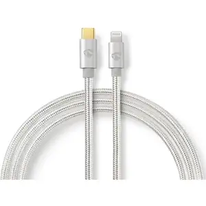 Nedis Câble Lightning - Lightning mâle pour 24 pin USB-C mâle - 1 m - aluminium pas cher