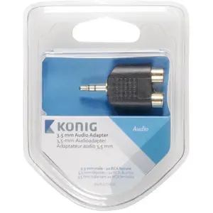 adaptateur audio 3.5mm mâle - 2 x RCA femelle pas cher