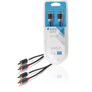 Comparateur de prix : Cable audio stereo 2x Rca male - male 2x 2.00 M Gr