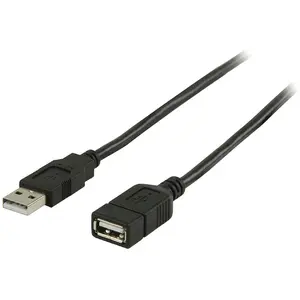 NEDIS USB 2.0 Cable - A Male - A Female - 2.0 m - Noir