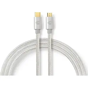 Nedis CCTB60650AL30 câble USB USB 2.0 3 m Micro-USB B USB C Aluminium pas cher