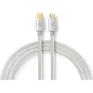 Comparateur de prix : Nedis CCTB60650AL20 câble USB USB 2.0 2 m Micro-USB B USB C Aluminium