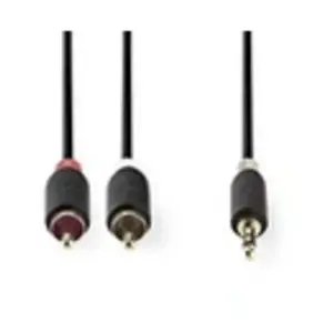 Comparateur de prix : Nedis Câble audio stéréo 3,5 mm mâle - 2x rca mâles 2,0 m anthracite