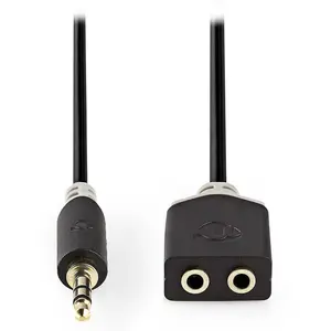 Comparateur de prix : Nedis Câble audio stéréo 3,5 mm mâle - 2x 3,5 mm femelle 0,2 m anthracite