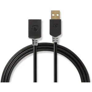 Comparateur de prix : Nedis CCBW60010AT20 câble USB USB 2.0 2 m USB A Anthracite