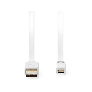 Comparateur de prix : Nedis CCBW60500WT10 câble USB USB 2.0 1 m USB A Micro-USB B Blanc