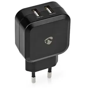 Comparateur de prix : Nedis WCHAU484ABK Chargeur Mural 4.8 A 2 Sorties USB-A Noir