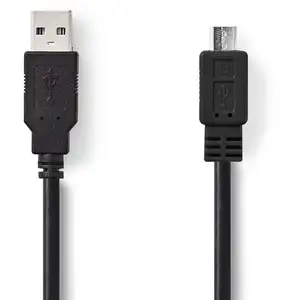Nedis Cable Usb Usb 20 Usb A Male Usb Micro B Male 480 Mbps Nickele 200 M Rond Pvc Noir Boite pas cher