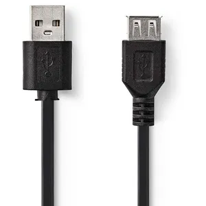 Nedis - Rallonge de câble USB - USB (M) pour USB (F) - USB 2.0 - 2 m - rond - noir pas cher