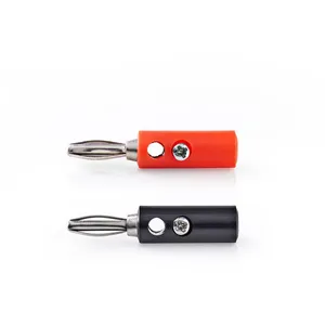 Nedis Kit de connecteur audio prise banane (M) noir, rouge pas cher