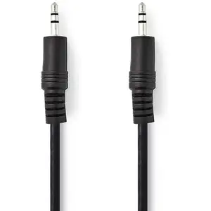 Nedis Câble audio jack stéréo 2 m mâle vers mâle compact Noir pas cher
