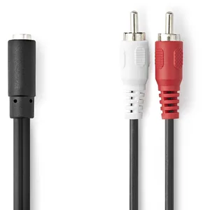NEDIS Câble audio stéréo 2x RCA mâle 3,5 mm - 0,2 m - Noir