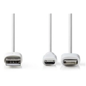 Nedis CCGP39400WT10 câble USB 1 m USB A Micro-USB B Blanc pas cher