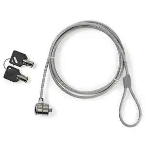 Nedis Verrou pour Ordinateur Portable Clé 1,8 m Argent pas cher