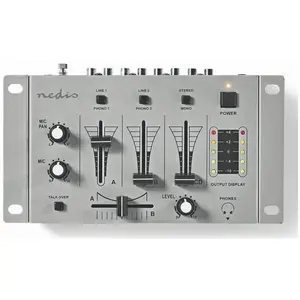 Nedis NO NAME MIXD050GY Table de mixage 3 Voies stéréo Crossfader Fonction Talkover pas cher