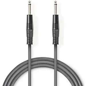 Nedis Câble Audio Asymétrique 6.35 mm Mâle/Mâle Gris - 1.5 m pas cher