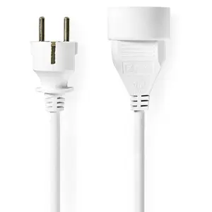 Comparateur de prix : Rallonge de câble d'alimentation 10 m H05VV-F, 3G1,5 IP20 blanc Nedis
