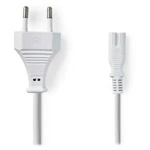 Nedis Câble d'alimentation bipolaire C7 blanc - 3 mètres pas cher