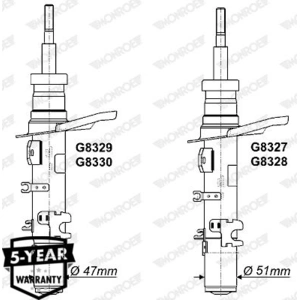 MONROE Amortisseur pour PEUGEOT: 301 & CITROËN: C-Elysée (Ref: G8327) pas cher