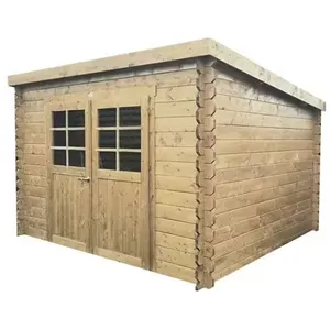 SOLID Abri de jardin bois traité autoclave toit plat 9.05 m² - BREST  
