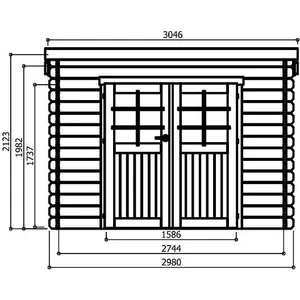 Solid Abri de jardin RIOM 2980X2380