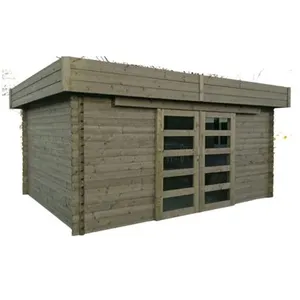 Comparateur de prix : Abri de jardin bois VIBORG TRAITE toit plat, 11.89m², madriers épaisse...