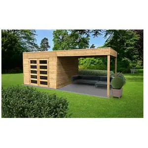 Comparateur de prix : Solid Abri de jardin en bois traité Tarento avec auvent - 8 m²