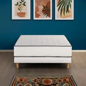 DEKO DREAM Détente Ensemble matelas + sommier 140 x 190 cm - Ressorts ... pas cher