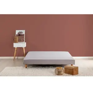 Comparateur de prix : DEKO DREAM Sommier tapissier à lattes 140 x 190 cm - Bois massif gris + Pieds