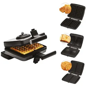 Comparateur de prix : Croque-gaufre gaufrette 3 plaques 1200w noir Frifri FRI022824512BLP