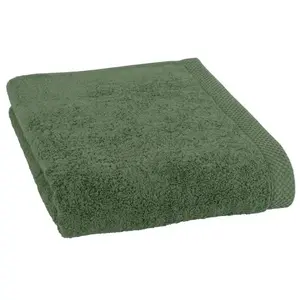 Serviette de toilette coton bio Bonnie CLARYSSE--Vert Fougère pas cher