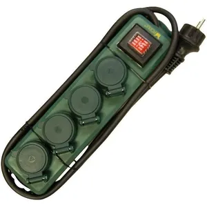 PROFILE Bloc multiprises avec interrupteur - 4 prises - cordon 1.5 m - vertVendu paramazon