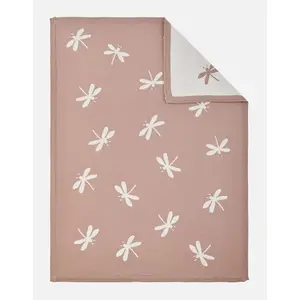 Noukie's Couverture 75 X 100 Cm Imprimé Libellules En Tricot Bio Blanc pas cher