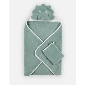 Comparateur de prix : NOUKIE'S - Set de bain en éponge - Cape de bain + Gant - Tiga, Stegi & Ops - Vert