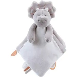 Comparateur de prix : Noukie's Doudou marionnette Tricéraptos Ops en veloudoux greige (27 cm)