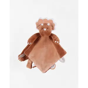 Noukie's Doudou marionnette Tricéraptos Ops en veloudoux cannelle (27 cm) pas cher