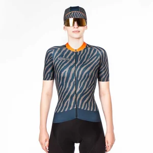 Maillot Bioracer Epic La Cabine manche courte gris bleu femme - L pas cher