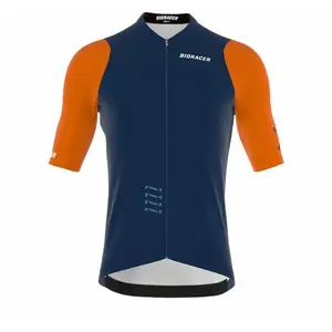 Maillot Bioracer Icon 2025 manches courtes bleu marine orange - S pas cher