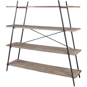 Comparateur de prix : Urban Living Bibliothèque 4 étagères Country side - H. 170 cm - Bois et Noir TU