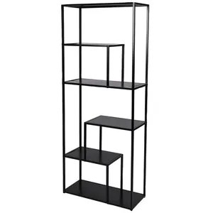 Comparateur de prix : Urban living Bibliothèque à 6 étagères Madison en métal noir - L 70 x l 30 x H 170 cm