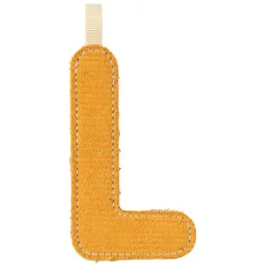 Lilliputiens Lettre phosphorescente en tissu à suspendre L Jaune pas cher